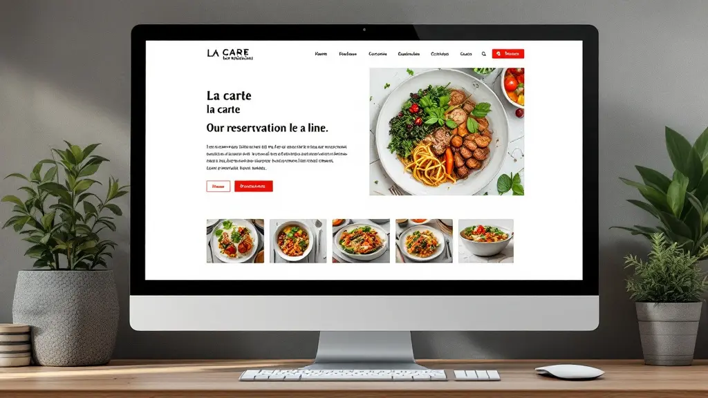 Site internet d'un restaurant proposant la carte et la réservation en ligne